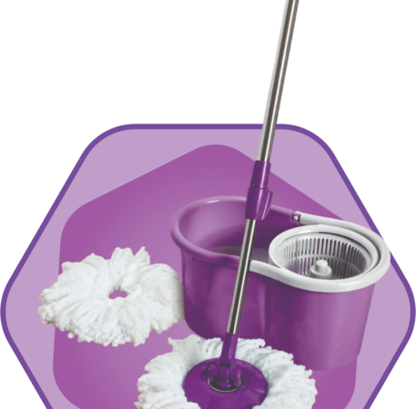 MOP GIRATÓRIO 8 LITROS ROXO COM CABO DE INOX